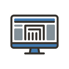 Modern Data Visualization on Desktop Computer Screen