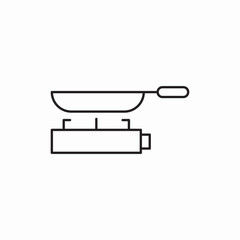 frying pan on the stove icon vector sign