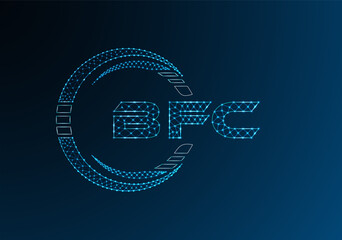 Naklejka premium BFC low poly letter logo vector design. BFC lower poly logo design.