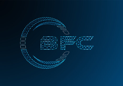 BFC low poly letter logo vector design. BFC lower poly logo design.