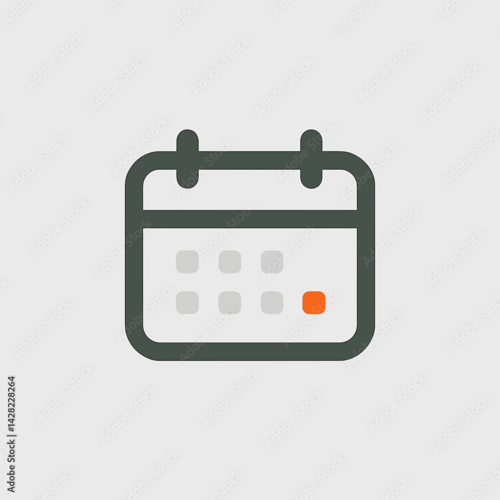 Poster minimalist calendar icon illustrating a selected date