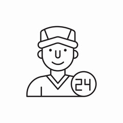 delivery man courir service hours icon vector sign