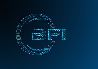 BFI low poly letter logo vector design. BFI lower poly logo design.