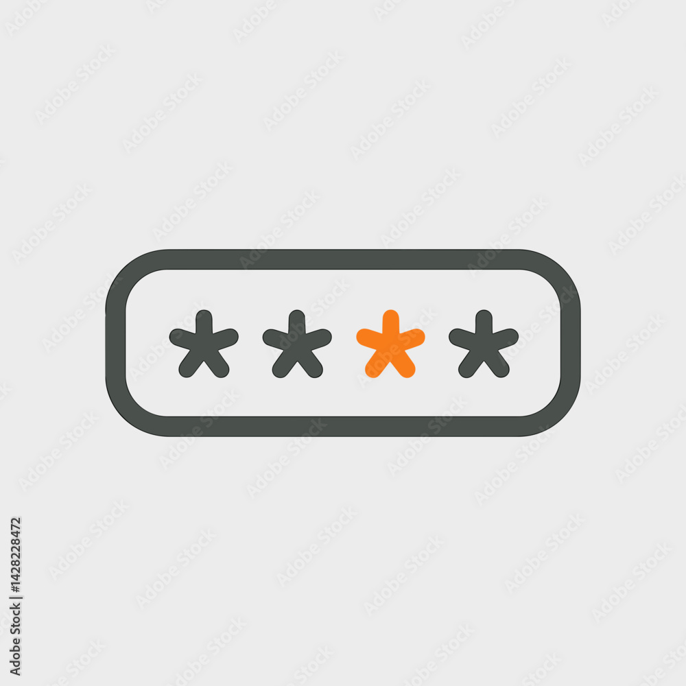Poster password protection icon with hidden characters