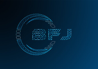BFJ low poly letter logo vector design. BFJ lower poly logo design.