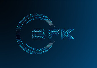 BFK low poly letter logo vector design. BFK lower poly logo design.