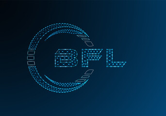 BFL low poly letter logo vector design. BFL lower poly logo design.