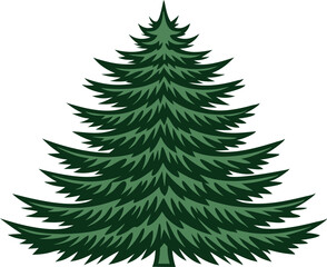 Obraz premium Evergreen Tree Icon: A simple, elegant depiction of a vibrant evergreen tree. Perfect for representing growth, nature, and a sense of lasting vitality.