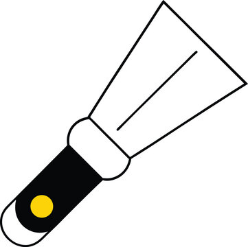 recommend clip art: Spatula Tool Outline Icon With Black Handle And Yellow Accent Button