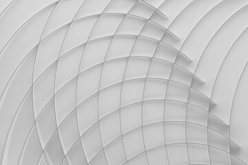 Obraz premium Geometric abstract background, pattern - thin light grey curved lines, grid on white color. 3D rendering. Modern dynamic design for wallpaper, card, poster in medicine, sciences, study, business.