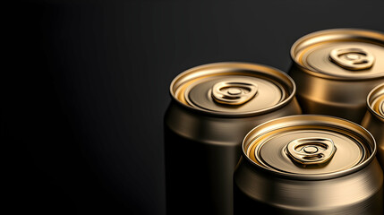 Close-Up View of Overhead Aluminum Cans with Metallic Finish