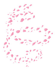 Falling Cherry Blossoms, cherry blossoms falling, fall season, vector illustration background