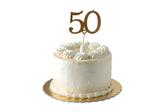 Elegant 50th Birthday Celebration Cake - Powered by Adobe