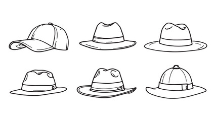 Cap line art elegant concept for apparel and graphic design