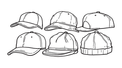 Cap line art creative minimalist cap design for trendy visuals