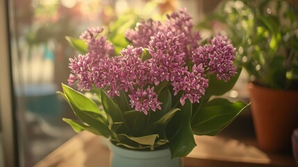 Vibrant Purple Lilac Bouquet in Sunlight