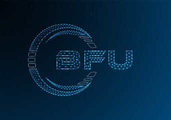 BFU low poly letter logo vector design. BFU lower poly logo design.