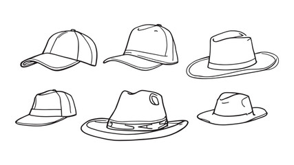 Cap line art simple sketch perfect for digital illustration designs