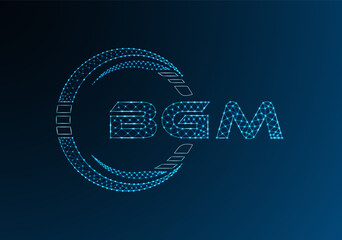 BGM low poly letter logo vector design. BGM lower poly logo design.