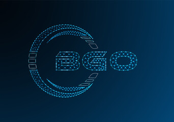 BGO low poly letter logo vector design. BGO lower poly logo design.