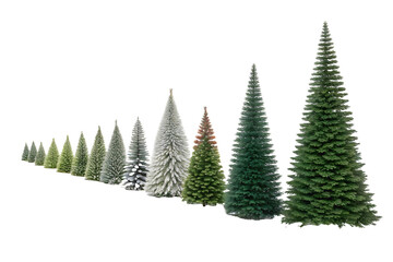 Obraz premium Line of Evergreen Trees in Snow