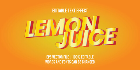 Lemon Juice Editable text effect