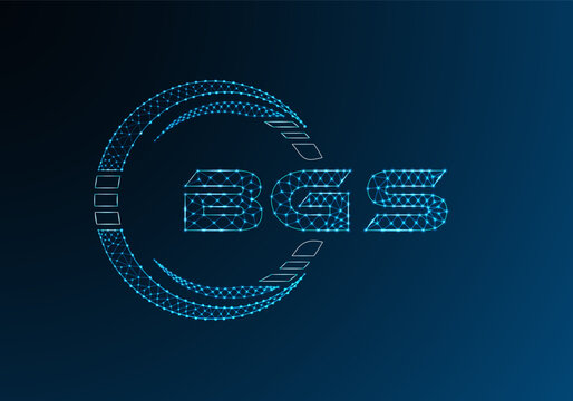 BGS low poly letter logo vector design. BGS lower poly logo design.