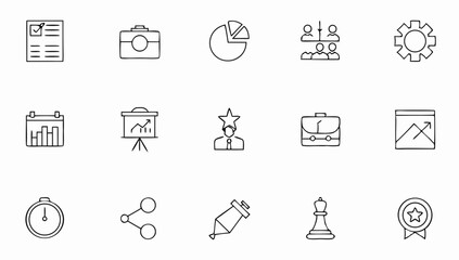 Fototapeta premium action plan set of web icons in line style strate.eps