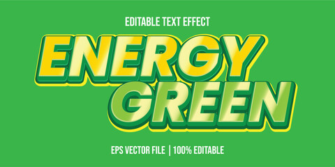Go green nature energy, Editable text effect