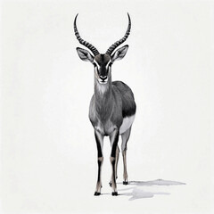 Savanna strokes antelope isolated watercolor vector illustration svg © Arun168