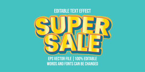 Super sale retro vintage text effect, Editable text effect
