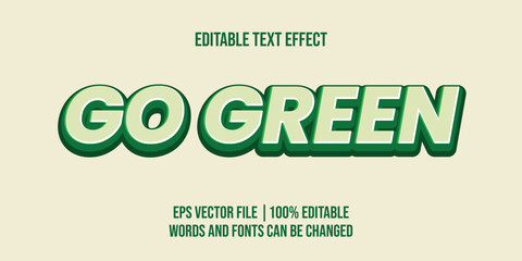 Go green nature, Editable text effect