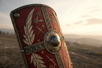 Ancient Roman Shield with Detail