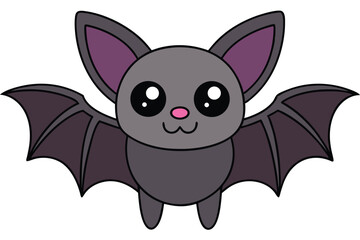 Illustration of Cute Bat animal Isolated.