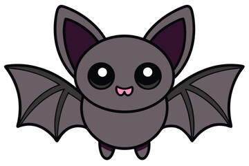 Illustration of Cute Bat animal Isolated.