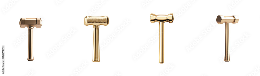 Poster gold hammers showcasing shiny metallic craftsmanship and elegant design in various styles