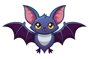 Illustration of Cute Bat animal Isolated.