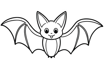 Illustration of Cute Bat animal Isolated.