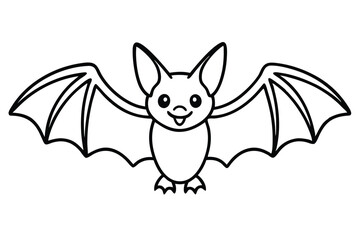 Illustration of Cute Bat animal Isolated.