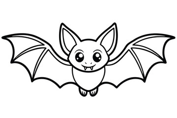 Illustration of Cute Bat animal Isolated.