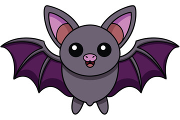 Illustration of Cute Bat animal Isolated.