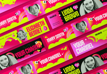 Green And Pink Bold Beauty Vlogger Youtube Cover