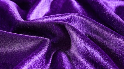 Fototapeta premium Crumpled purple velvet with rich tones and deep shadows giving a luxurious aesthetic