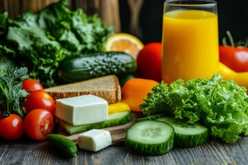 Fresh healthy meal ingredients