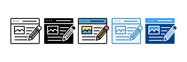 Content  Icon Set Multiple Style Collection