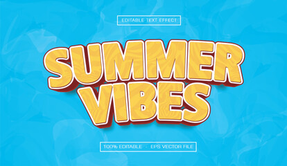 Summer vibes text effect with holiday style