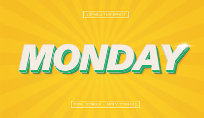 Monday text effect with yellow background