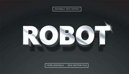 Robot text effect wtih black background