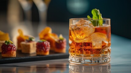 cocktail drink served in a classy style bar