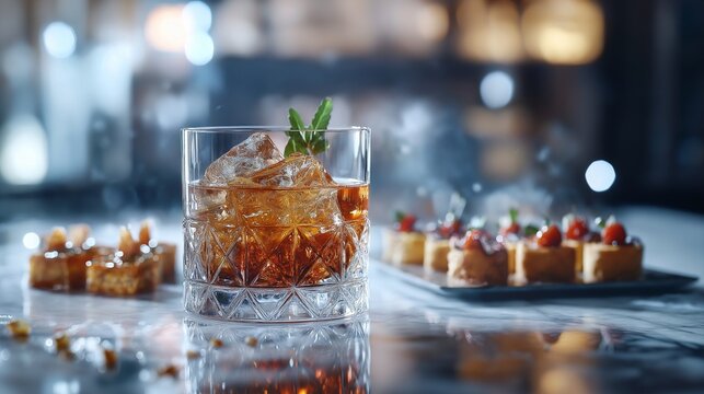 cocktail drink served in a classy style bar
